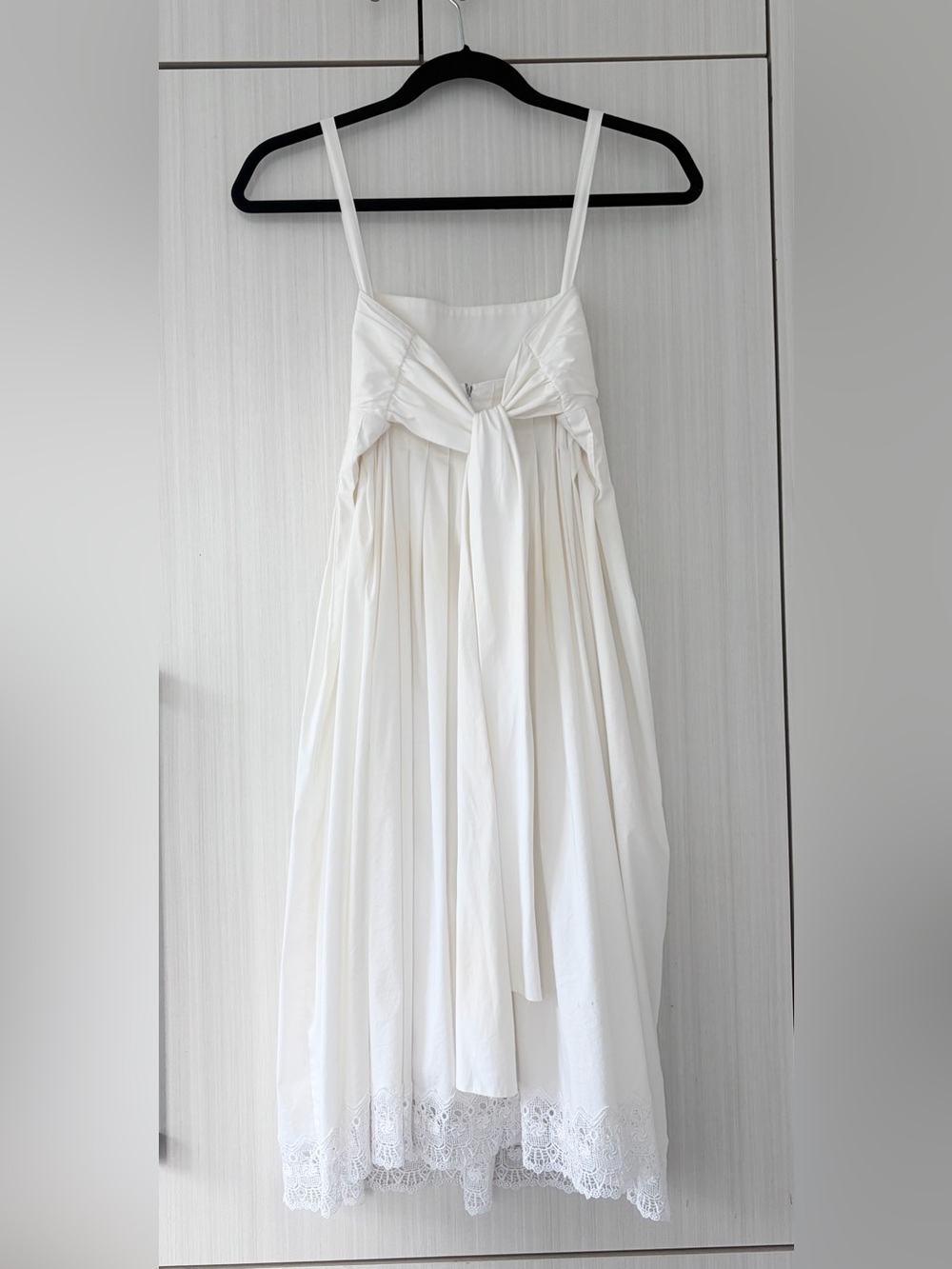 Robert Rodriguez 100% pleated cotton tie dress with lace